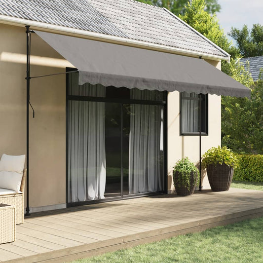 Retractable awning anthracite 400x150 cm fabric and steel