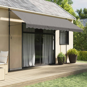 Retractable awning anthracite 400x150 cm fabric and steel