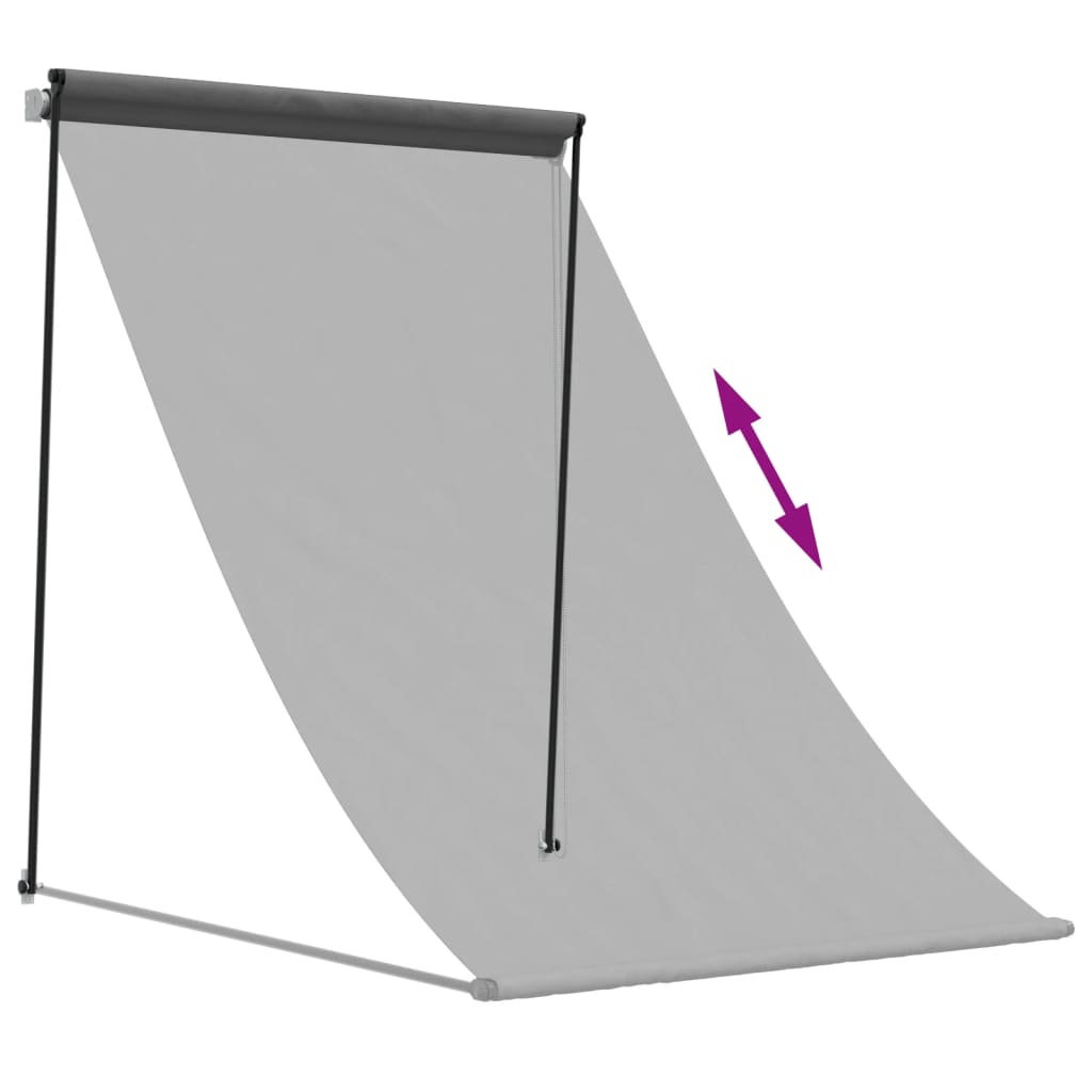 Retractable awning anthracite 100x150 cm fabric and steel