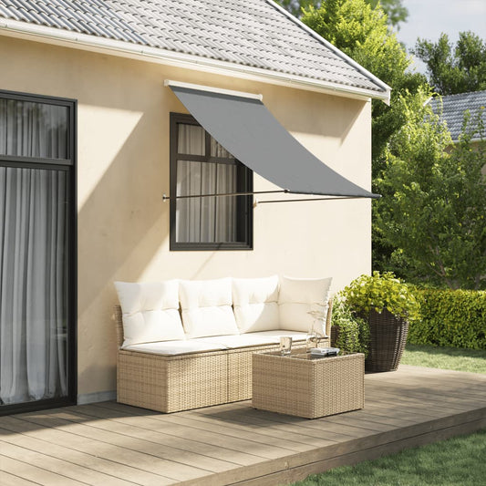 Retractable awning anthracite 100x150 cm fabric and steel