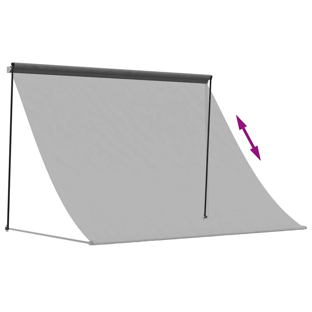 Retractable awning anthracite 200x150 cm fabric and steel
