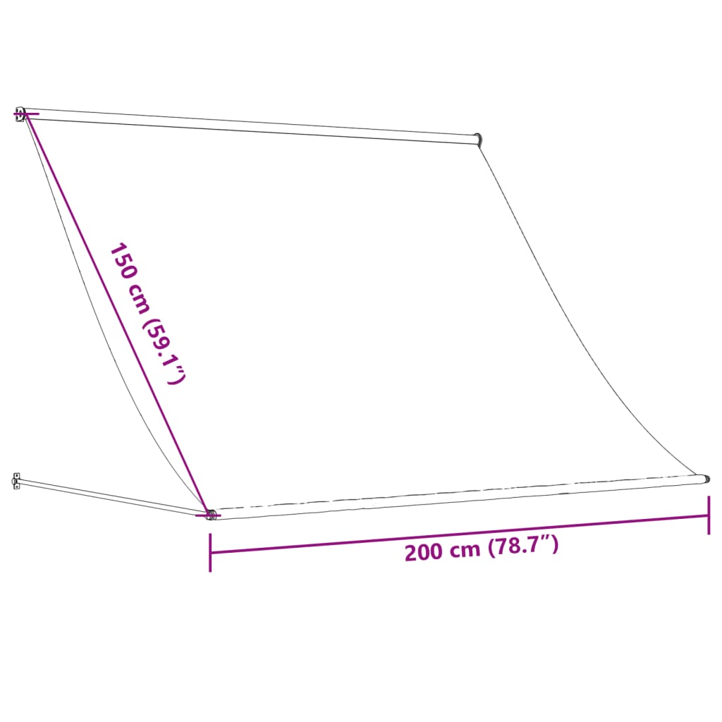 Retractable awning anthracite 200x150 cm fabric and steel