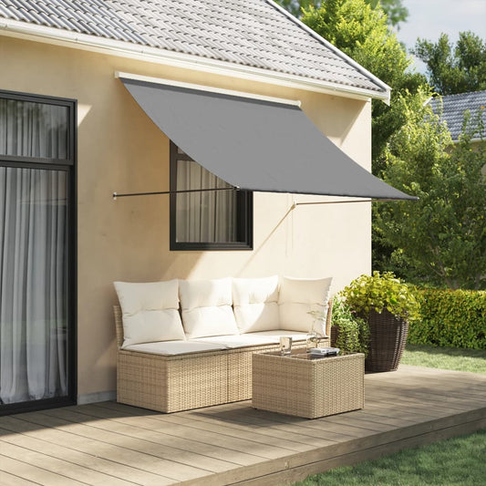 Retractable awning anthracite 200x150 cm fabric and steel