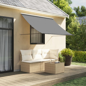 Retractable awning anthracite 200x150 cm fabric and steel