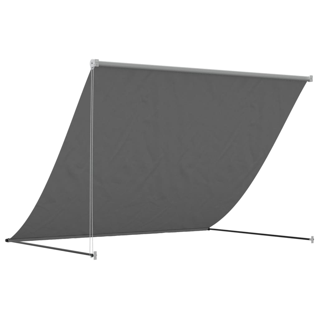 Retractable awning anthracite 250x150 cm fabric and steel