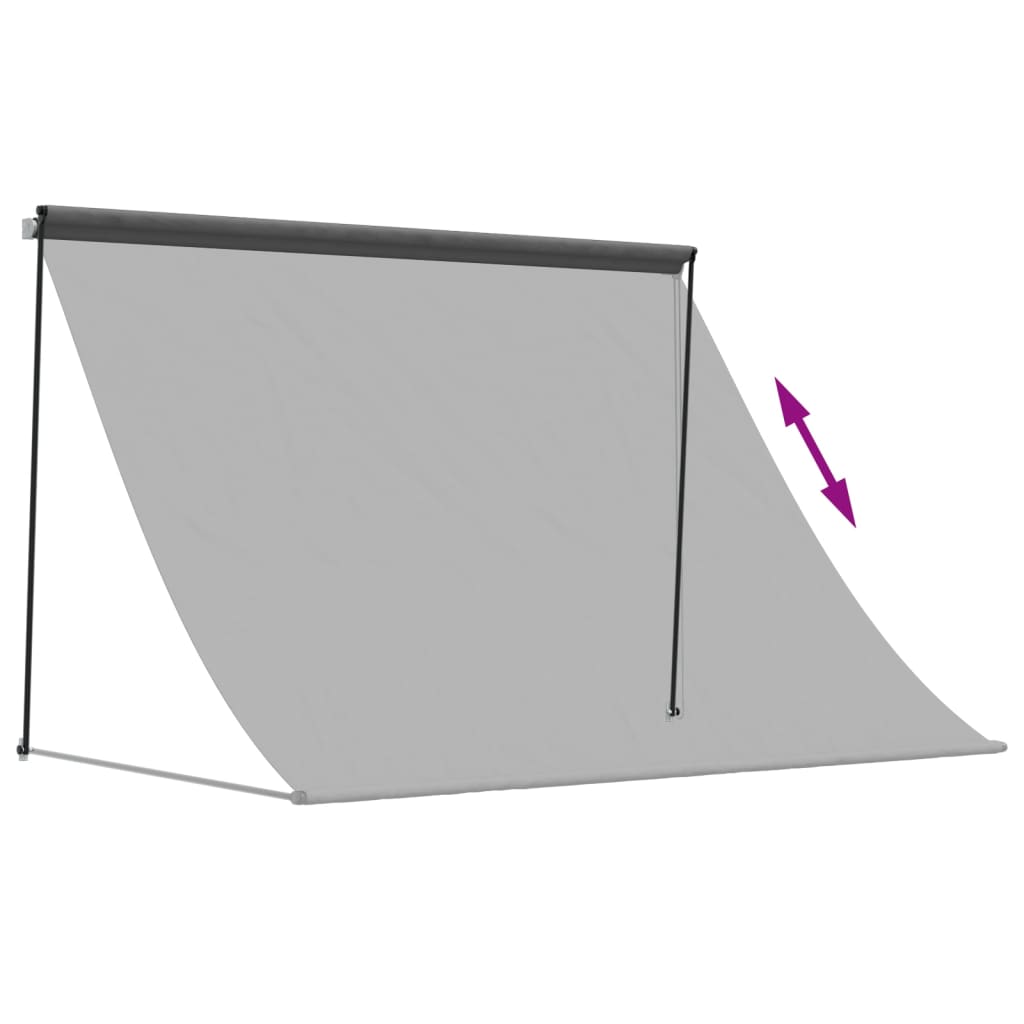 Retractable awning anthracite 250x150 cm fabric and steel