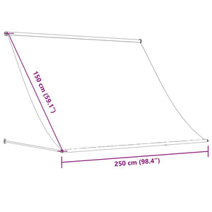 Retractable awning anthracite 250x150 cm fabric and steel