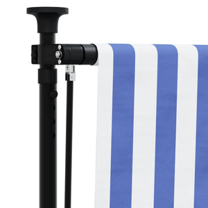Outdoor roller blind blue and white 200x270 cm fabric and steel
