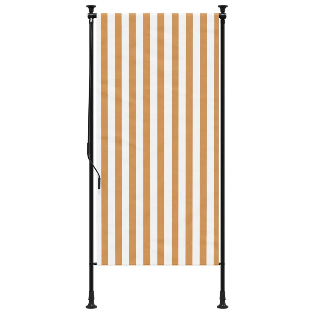 Outdoor roller blind orange and white 100x270 cm fabric and steel