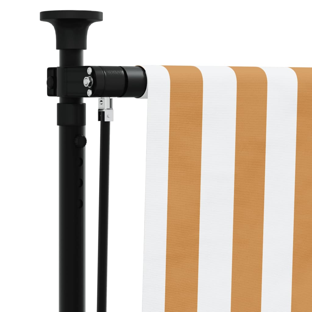 Outdoor roller blind orange and white 100x270 cm fabric and steel