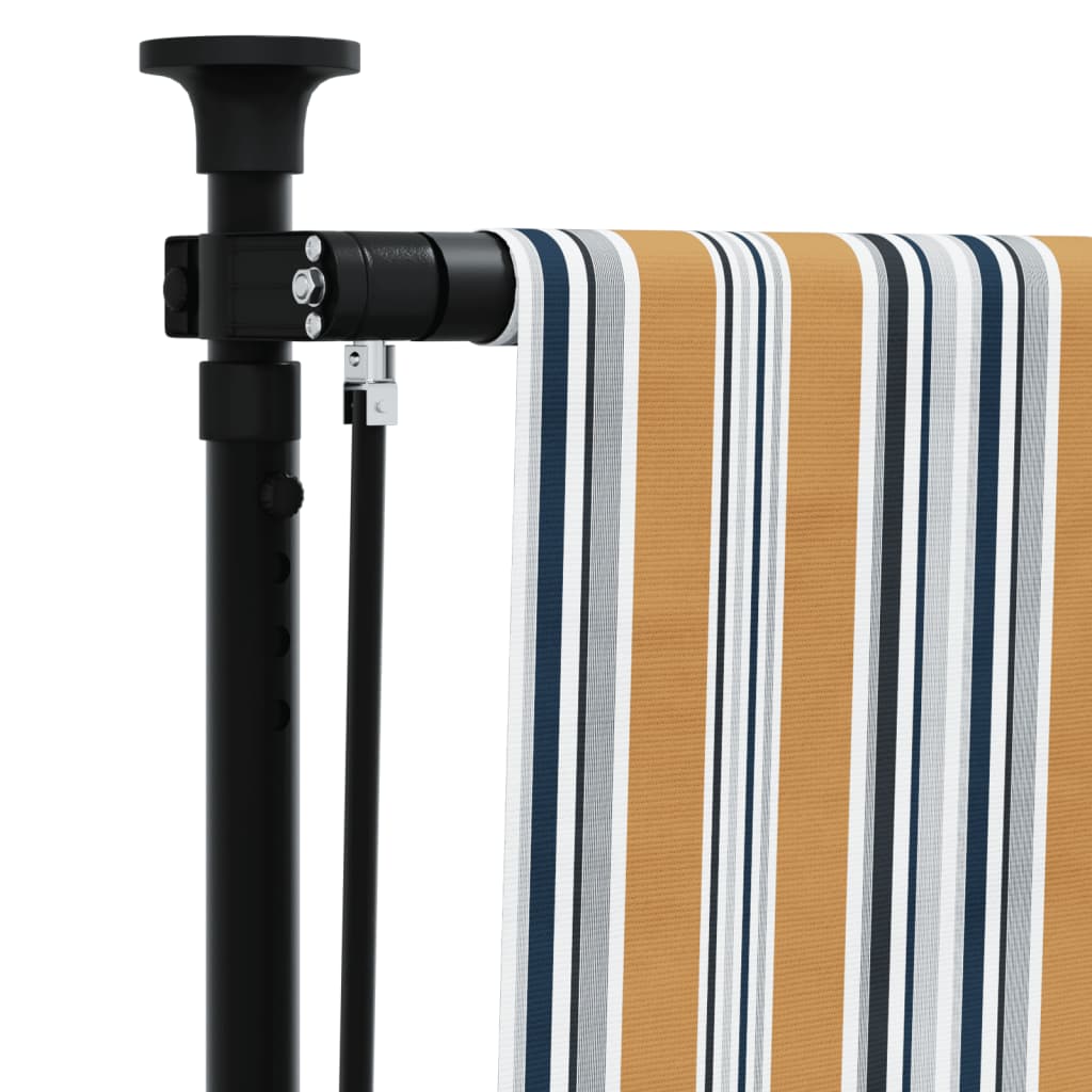 Outdoor roller blind yellow and white 100x270 cm fabric and steel