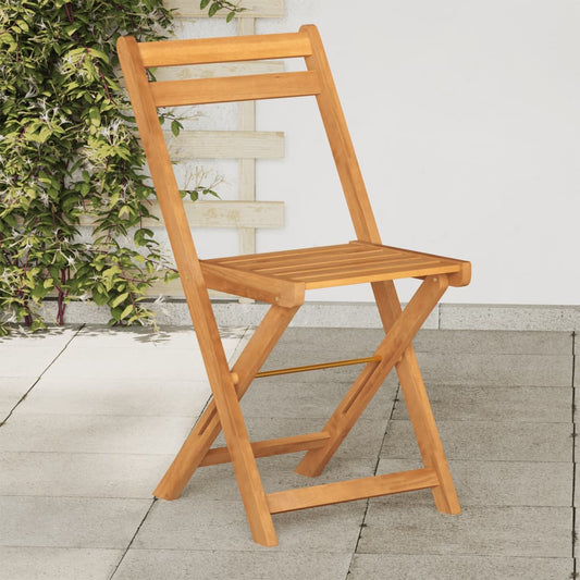 Folding bistro chairs 6 pcs solid acacia wood