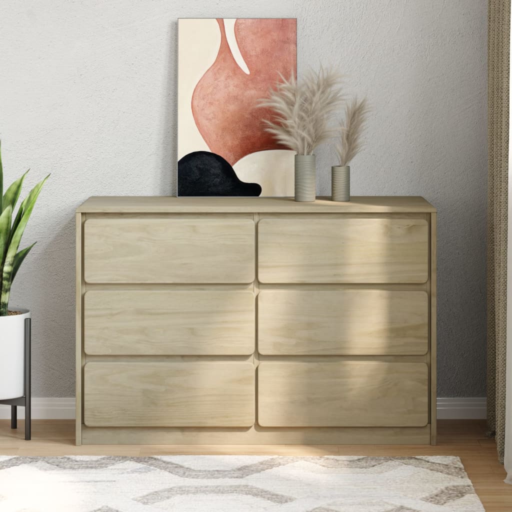 Chest of drawers SAUDA oak 111x43x73.5 cm solid pine wood