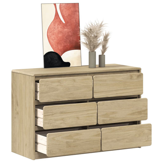Chest of drawers SAUDA oak 111x43x73.5 cm solid pine wood