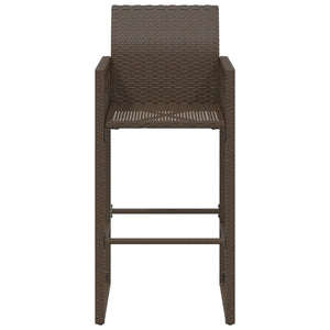 Outdoor bar stools 2 pcs brown poly rattan