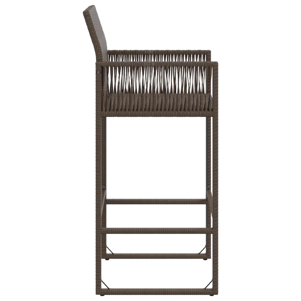Outdoor bar stools 2 pcs brown poly rattan