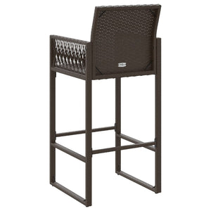 Outdoor bar stools 2 pcs brown poly rattan