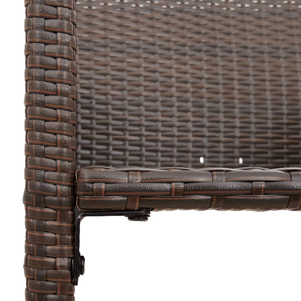 Outdoor bar stools 2 pcs brown poly rattan