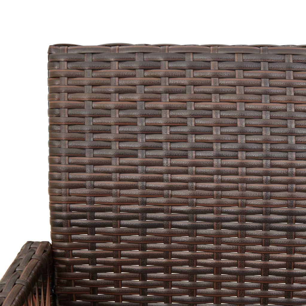 Outdoor bar stools 2 pcs brown poly rattan