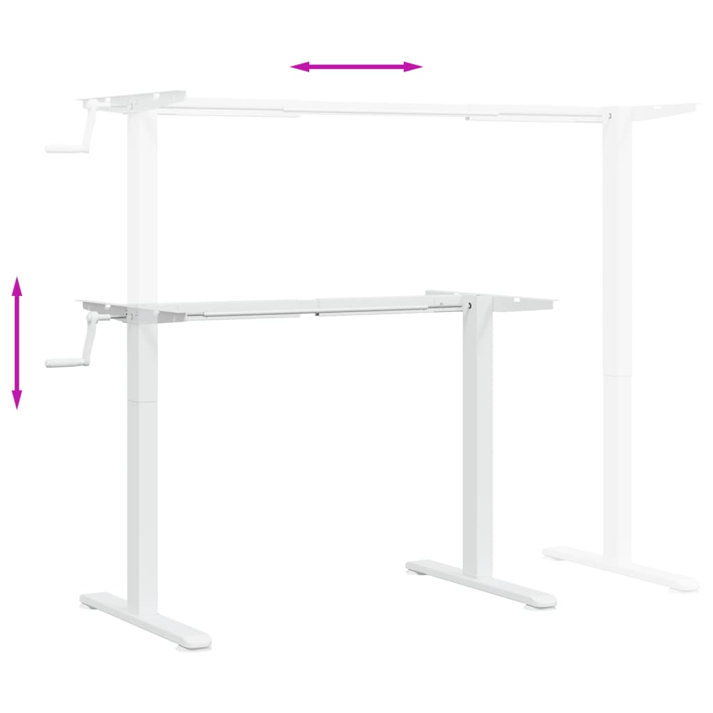 Standing frame for desk white (94-135)x60x(70-114) cm steel