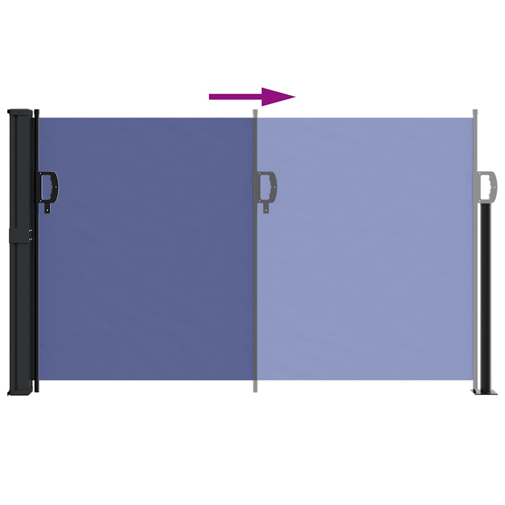 Retractable side awning blue 117x300 cm