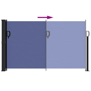 Retractable side awning blue 117x300 cm