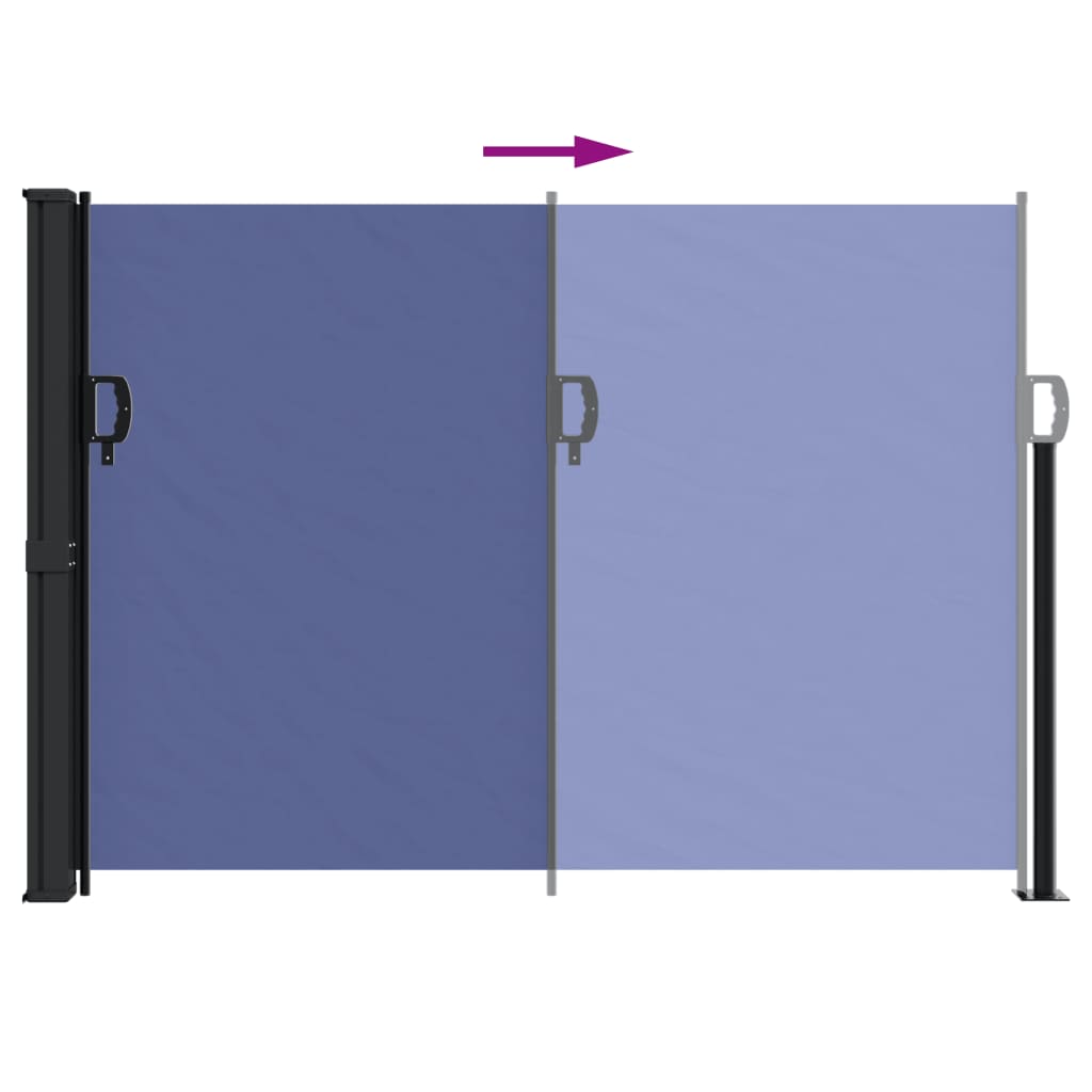 Retractable side awning blue 140x300 cm