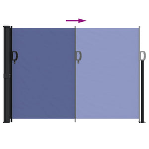 Retractable side awning blue 140x300 cm