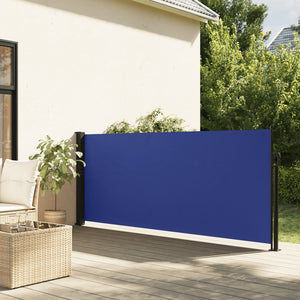Retractable side awning blue 140x300 cm