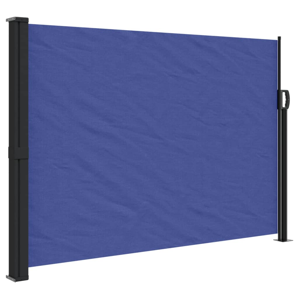 Retractable side awning blue 140x500 cm