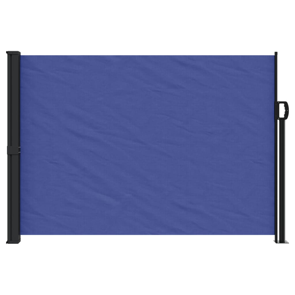 Retractable side awning blue 140x500 cm