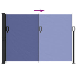 Retractable side awning blue 140x500 cm