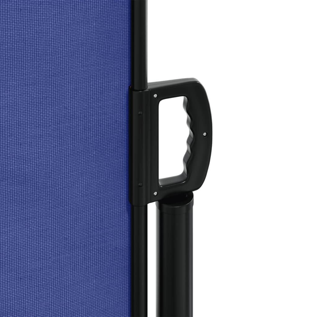 Retractable side awning blue 140x500 cm