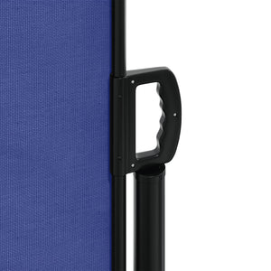 Retractable side awning blue 140x500 cm