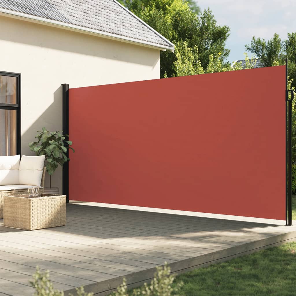Retractable side awning terracotta 200x600 cm