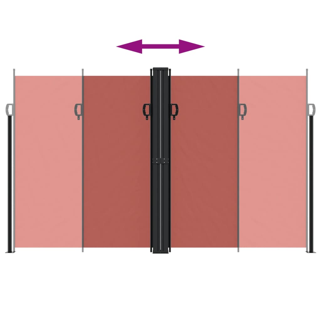 Retractable side awning terracotta 200x600 cm