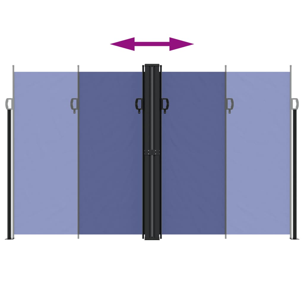 Retractable side awning blue 200x1200 cm