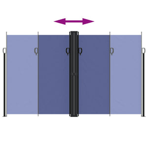 Retractable side awning blue 200x1200 cm