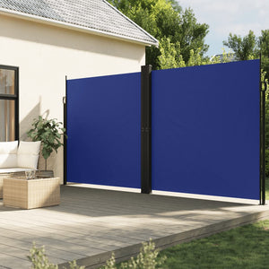 Retractable side awning blue 200x1200 cm