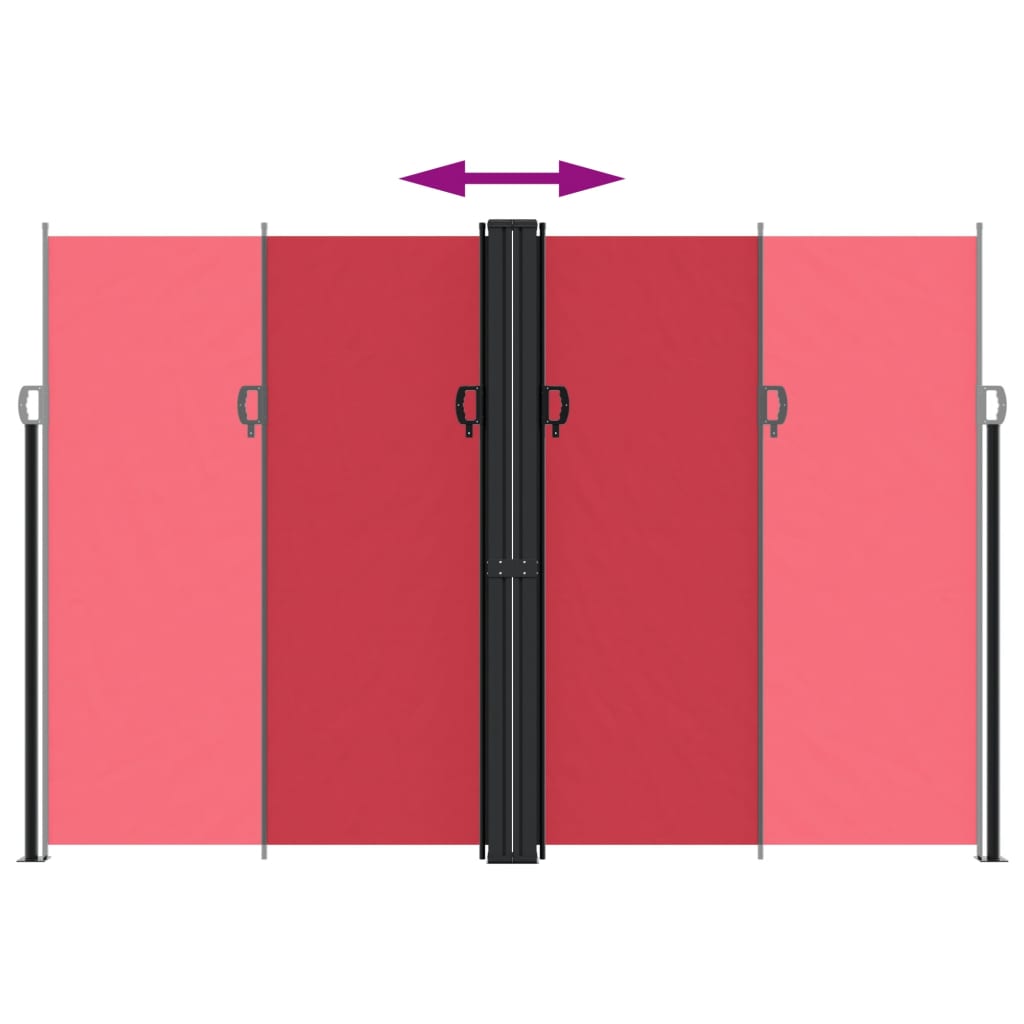 Retractable side awning 220x1200 cm red