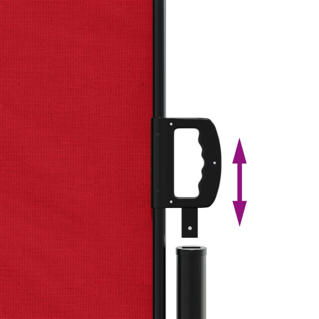 Retractable side awning 220x1200 cm red