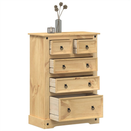 Chest of drawers Corona 80x43x114 cm solid pine wood
