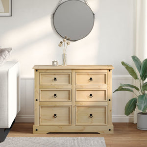 Chest of drawers Corona 110x43x91 cm solid pine wood