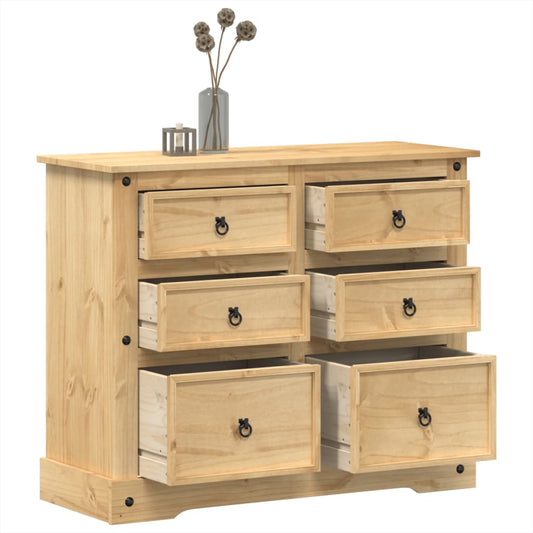 Chest of drawers Corona 110x43x91 cm solid pine wood