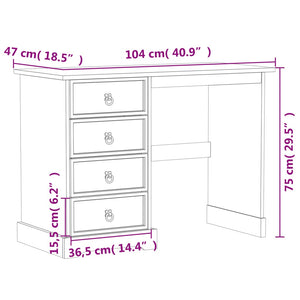 Dressing table Corona 104x47x75 cm solid pine wood