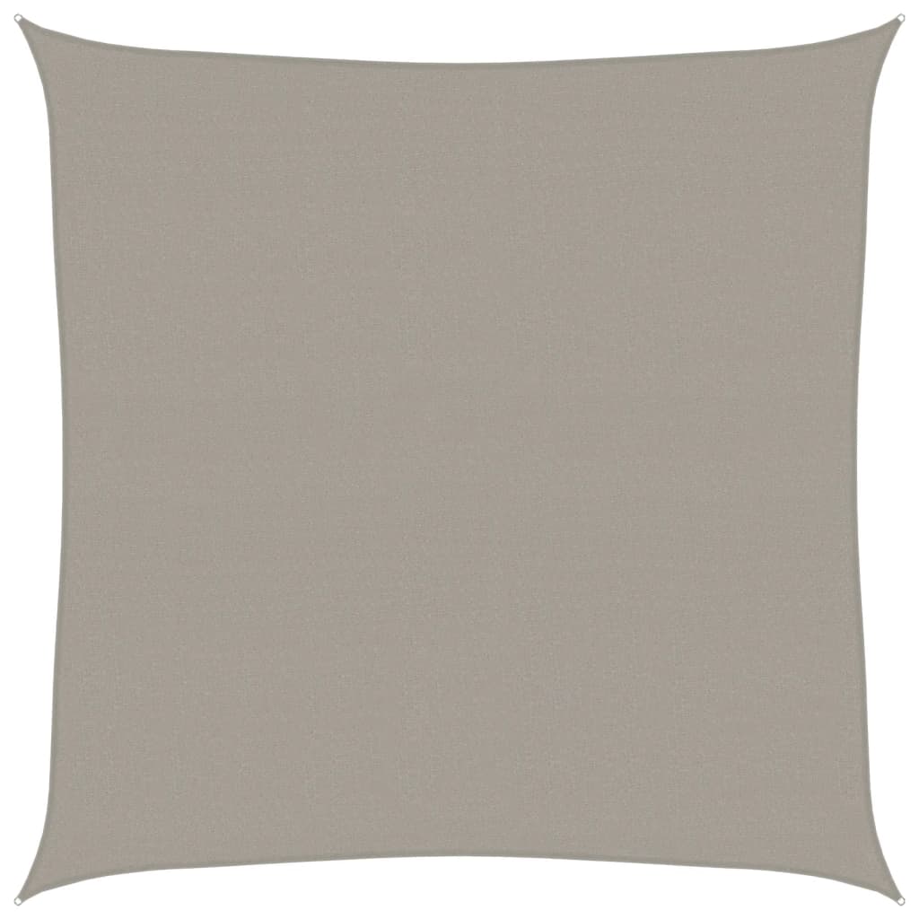Sun sail 160 g/m² square light grey 4x4 m HDPE