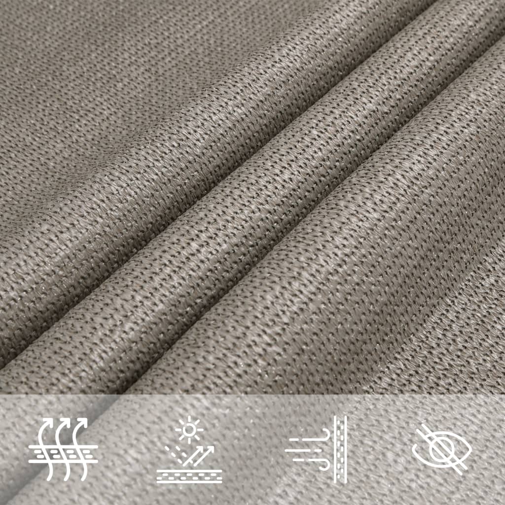 Sun sail 160 g/m² square light grey 4x4 m HDPE