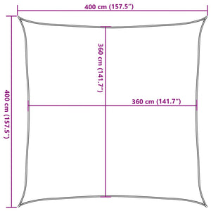 Sun sail 160 g/m² square light grey 4x4 m HDPE