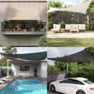Sun sail 160 g/m² square light grey 4x4 m HDPE