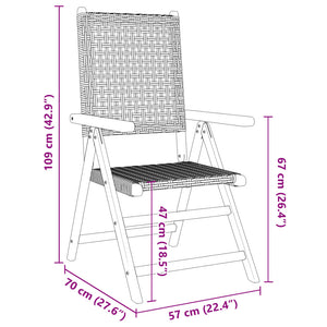 Garden armchairs 6 pieces grey poly rattan and solid wood